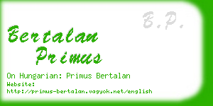 bertalan primus business card